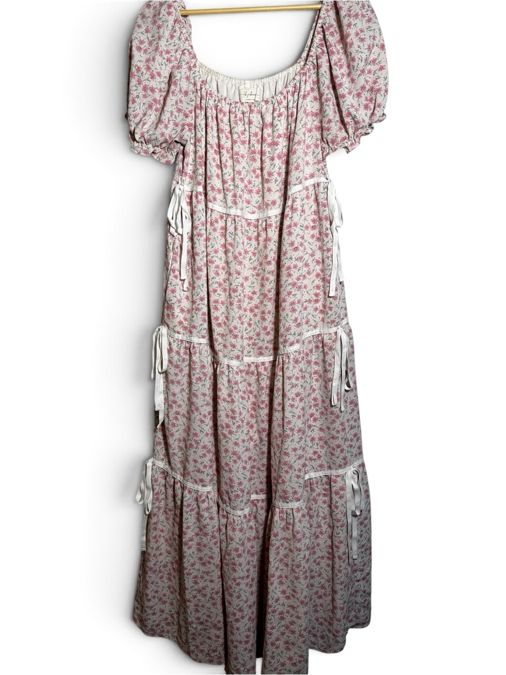 In February Floral Maxi Dress in Pink Size Medium cottagecore prairie boho